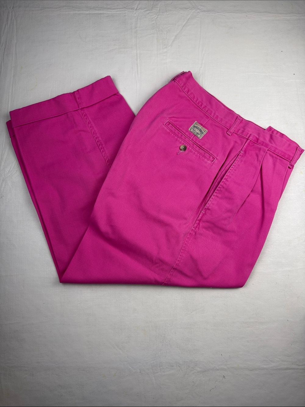 Ralph Lauren Polo Chino Fuchsia Straight-Leg Cuffed Pants Size 31